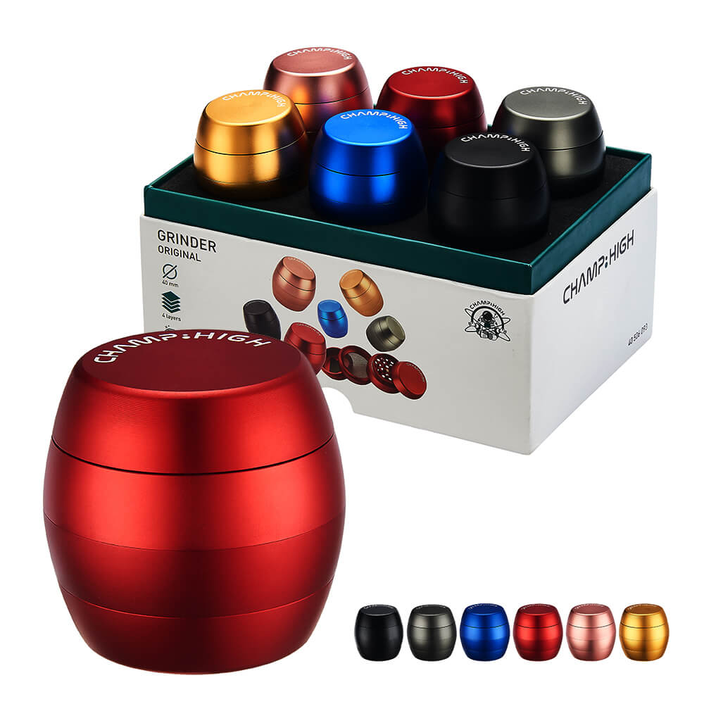 Grinder - Champ High Egg Grinder in alluminio Mix Colors 40mm – 4 parti
