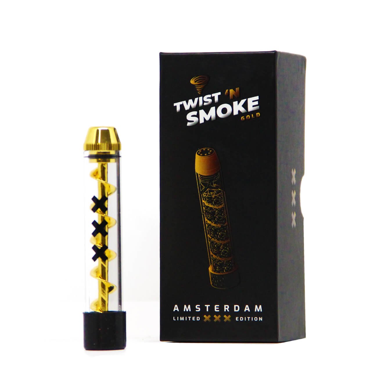 Pipa - Twist 'n Smoke Twisted Glass Blunt Gold Amsterdam Edizione Speciale